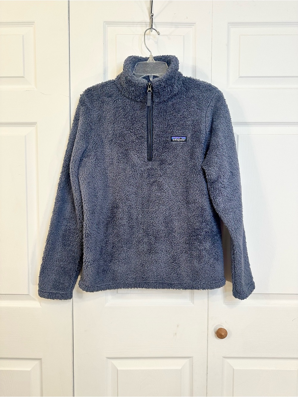 Patagonia Los Gatos Smolder Blue Plush Quarter-Zip Pullover M